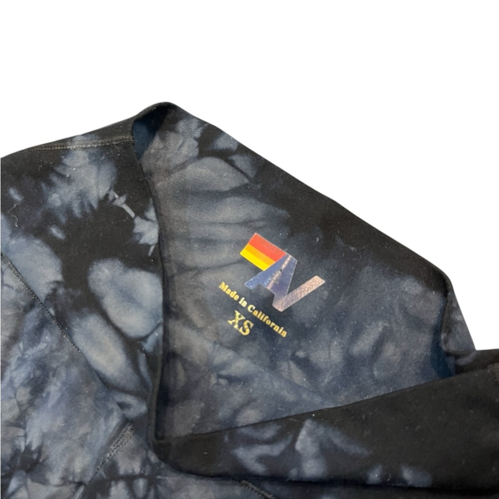 Aviator Nation Hand Tidied Hi-Rise Biker Shorts Leggings Activewear Logo XS EUC - Picture 6 of 8